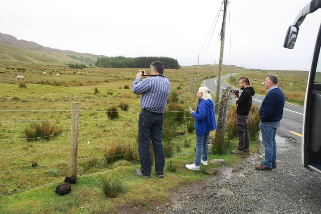 Туристы стоят с фотоаппаратами