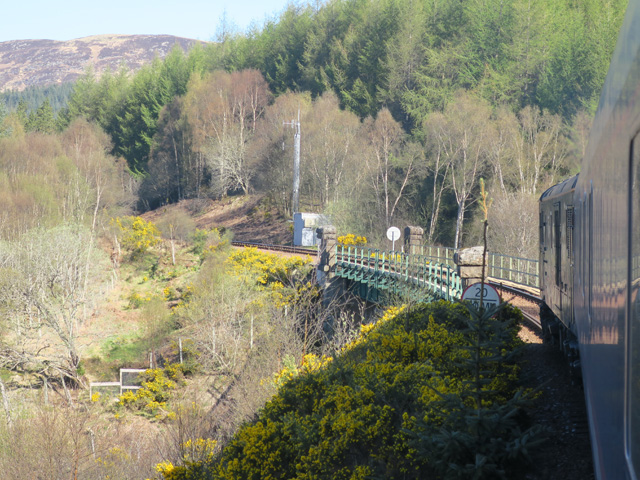Поезд едет по Шотландии